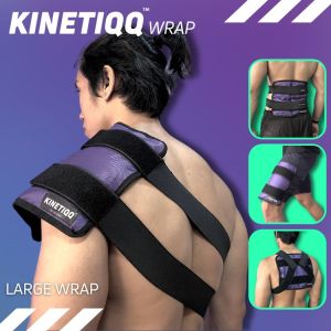 KINETIQQ Wrap (Large) Hot and Cold Compress Adjustable Ice Pack Microwaveable Compression Therapy Strap Velcro Belt for Injury Pain Relief and Recovery