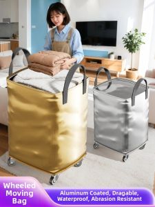 ZHIYU | Waterproof Reflective Aluminum Coated Moving Clothes Storage Bag with Wheels