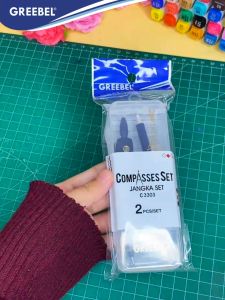GREEBEL Jangka Set / Jangka Besi Warna Plus Pensil C 3303 / Math Set