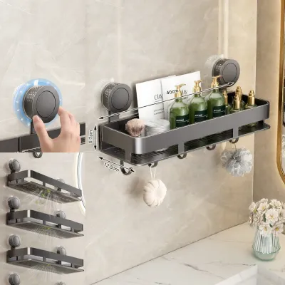 Bathroom Hanging Storage Rack Wall Mounted Hole-free