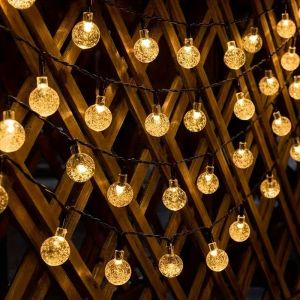 5M/6.5M/7M/12M Solar Transparent Bubble Ball Light String Outdoor Crystal Ball Decorative Light Courtyard Decorative Lighting
