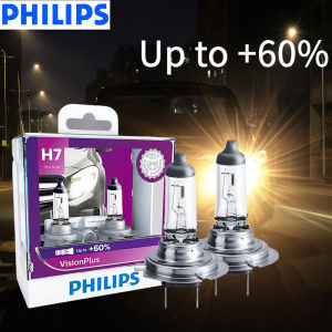 Philips H7 VisionPlus 12V 55W PX26d Halogen Car Headlight VP +60% Bright Auto Lamps Original Light New Bulbs 12972VPS2