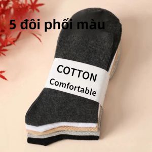 5 Đôi Tất Cotton Nhẹ Dành Cho Nam Nữ Lưới Thoáng Khí Thường Ngày Dáng Rộng Cho Giày Size 40-52 Plus Size Có Sẵn