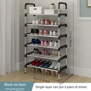 Simple Shoe Rack Multi Layer Dustproof Household Doorstep Shoe Cabinet Storage Space Saving Assembly of Household Shoe Shelf