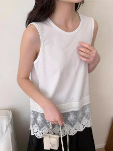 QINGNAER | Lace-spliced Slimming Loose Top