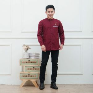 BAJU MUSLIM PRIA//KOKO KURTA//Lengan Panjang//kantong paspol//bahan KATUN PREMIUM