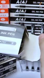 12pcs Gel Pen Set Black and Red Ink - 0.5mm Ballpoint - Perfect for Back To School or School and Office Supplies