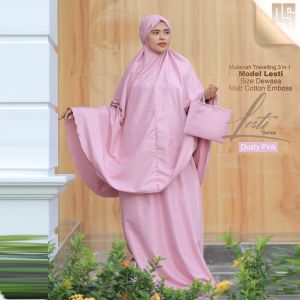 Mukena Traveling 3 In 1 Resleting Depan Bahan Adem Katun Premium