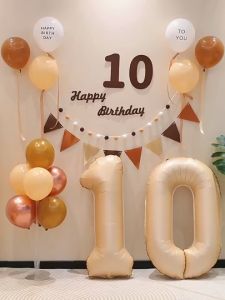 Retro Birthday Party Pennant Letter Banner Flag Decoration Coffee Letter Happy Birthday Banner Set Party Garland Backdrop Children Birthday Photo Props style Decor Supplies