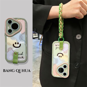 Huawei Pura70Pro+ Phone Case Womens Crossbody Simple Ins Graffiti Smiley Face Mate60Pro+ Adjustable Lanyard Compatible P60/P50/P40 pro Popular Female Full Cover