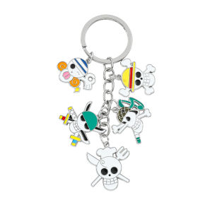 Bandai | Popular Hot New One Piece Luffy Ace Chopper Straw Hat Action Figures Model Toy Metal Keychains for Kids Gift Anime Collectible
