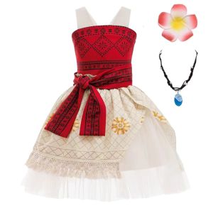 3-10year Toddler Girls Polynesian Princess Cosplay Dress Hawaiian Kids Halloween Party Outfit Ocean vacation Tassel Casual dress