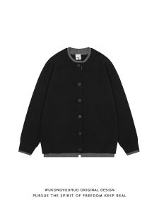 WUKONGYOUHUO | Áo Cardigan Len Phong Cách Trung Tính Đơn Giản và Đa Dụng của Nhật
