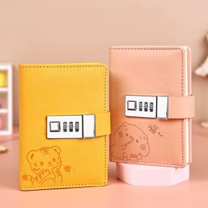 Kawaii cute Pocket Notebook A7 with Lock Notebook Notepad for School Diary Sketchbook Password Agenda Planner Note Books