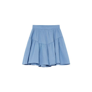 Youthful Slimming Blue Shirt and Skirt Set