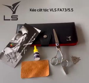 Kéo cắt tóc VLS lưỡi thẳng quai offset vênh đỡ ngón cố định FA73/5.5