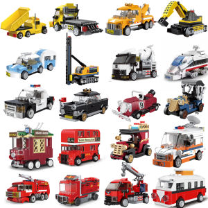 Đồ Chơi Khối Xây Dựng Dikuku Dành Cho Trẻ Em Đồ Chơi Lắp Ráp Trí Thông Minh Xe Hơi Kéo Khối Hạt Nhỏ Mô Hình Lắp Ráp Quà Tặng Cho Bé Trai