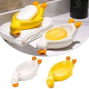 Soap Tray Self-draining Soap Rack Cute Yellowduck-shaped Creative Rack for Shower Bathroom Kitchen Tub Sink Tray Bracket Bathroom