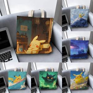 Bandai | Pokemon Legendary Birds Storage Bags Tote Bag Travel Summer Beach Shoulder Bag Reusable Grocery Shopping Bag Anime Artwork