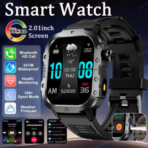 New Outdoor Flashlight Mens Smart Watch Bluetooth Call Health Monitoring GPS Track Waterproof Fitness Tracker Sports Smartwatch