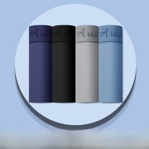 MiiOW | Mens Ice Silk Modal Underwear Pure Color Cotton Breathable Seamless Loose Antibacterial Boxer Shorts Comfortable Briefs