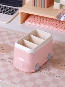 Tempat Penyimpanan Alat Tulis Make Up/ Kotak Penyimpanan Lucu Serbaguna Bentuk Truck Pink EA39