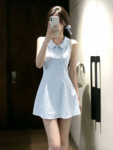 Ge·an·fei | Korean College Style Sleeveless Waist-Cinched A-Line Dress