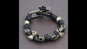 Fashion Design Skull Bracelets for Halloween Gifts Gothic Adjustable Woven Bracelet Punk Hip Hop Charm Male Jewelry Accessories