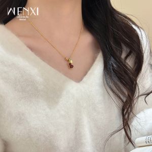 WENXI | Trendy Elegant Lock Bone Pendant Necklace