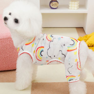 Quần Áo Cho Chó Teddy Bichon Trẻ Mỏng Thoáng Khí Chống Bụi Chống Nắng Mùa Hè Lưới Thoáng Khí Quần Áo Cho Chó Bốn Chân Chống Rụng Lông