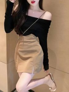 Fashionable High Waist A-Line Mini Skirt for Women Summer New Arrival Polyester Material Open Split Short Skirt Trendy