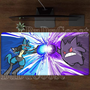 Bandai | Lucario Charmander Pokemon Mouse Pad HD Printing Anime Kawaii XXL PC Gaming Keyboard Overlock Mousepad Office Non-slip Desk Mat