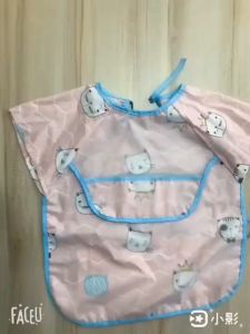 D025เสื้อกันเปื้อนเด็ก กันน้ำ เสื้อกินข้าวเด็ก ผ้ากันเปื้อนเด็ก รุ่นแขนสั้น พร้อมส่ง!!! กันน้ำได้100%