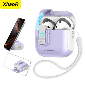 Ốp Airpods 4 ANC Có Dây Đeo Khóa Từ Tính Bảo Vệ Toàn Thân Chống Sốc Tương Thích Sạc Không Dây Cho Pro 2