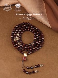 POTALA PALACE | Mantra Prayer Beads 6-Word Mantra Running Ring Lotus Style Wooden Buddhist 108 Beads