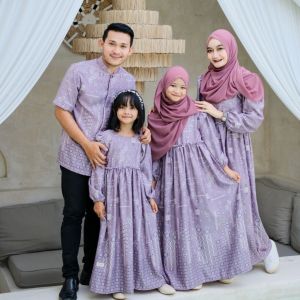 BAJU COUPLE SARIMBITAN KELUARGA SILK PREMIUM MOTIF TERBARU 2024 RAYA SERIES COUPLE FAMILY SET BAJU MUSLIM KELUARGA GAMIS KOKO ABAYA AYAH IBU ANAK 2 - 12 TAHUN
