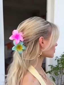 Hawaiian Colorful Flower Hair Clip Colorful Plumeria Flower Clips Hairpin Hair Accessories