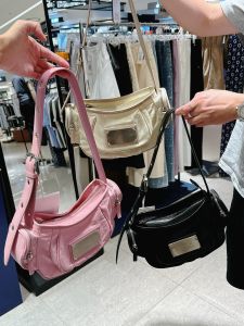 Pink Mini Shoulder Bag Womens Crossbody Commuter Armpit Bag Unique Design Matin Kim Small Ensemble Casual Zipper Closure