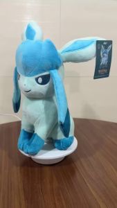 DUODUOBAO | Adorably Glaceon Plush Anime Pokemon Eevee Family Series Stuffed Doll Kawaii Cartoon Elf Peluche Cute Comfort Toy Gift for Fans