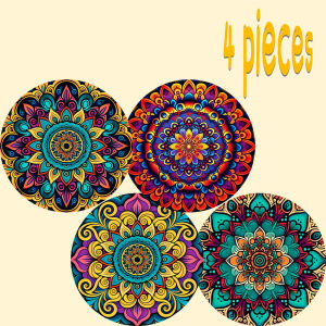 4-piece set - wooden placemat anti slip and heat-resistant desktop protection dining table decoration restaurant gift