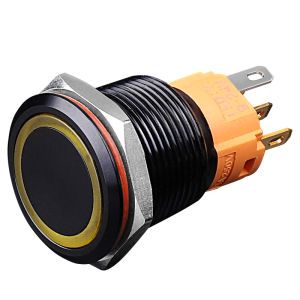 LANBOO | Metal Push Button Switch 19mm Gold Plated Pins Silver Contact Ring Lighted Dustproof Self Resetting