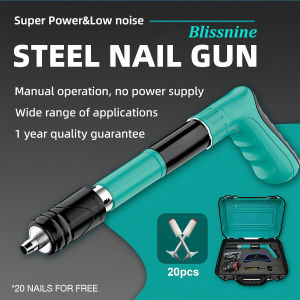 Nail Puncher Gun Nail Guns for Cement Wall Manual Steel Nail Gun Wall Anchor Wire Slotting Device Portable Nail Shooting Machine for Wood Heavy Duty Nail Rivet Gun with 20 Nails