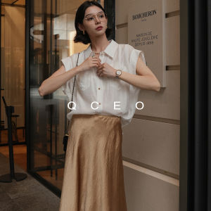 Relaxed Silk Piano Pleat Flutter Sleeve See-Through Blouse