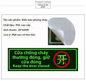 RUIKELAIXIANG | Biển Chỉ Dẫn Cửa Chống Cháy Phát Sáng trong Đêm Acrylic