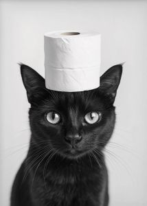 BILIBILI | Highland Cow Otter Cat Raccoon with Toilet Paper Poster Print Canvas Painting Bathroom Wall Art Funny Toilet Humor Home Decor