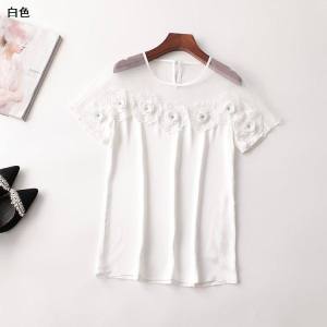 Womens Mid-Length Short-Sleeve round Neck T-Shirt Summer Top Commute Style Other Fabric Regular Sleeve Other 100% Material