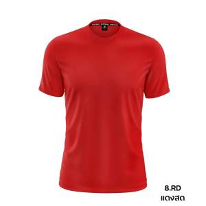 T-6401 เสื้อกีฬาสีล้วน เสื้อกีฬาแขนสั้น ผ้าไมโคร นุ่มสบาย ระบายอากาศได้ดี