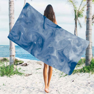BILIBILI | Blue Fluid Quick Drying Microfiber Beach Towel Lightweight for Swimming Camping Yoga - Bath Towel