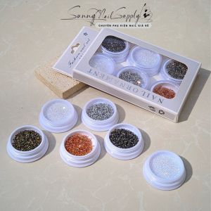 Set đá rắc 6 màu đính móng tay nail siêu sáng lấp lánh