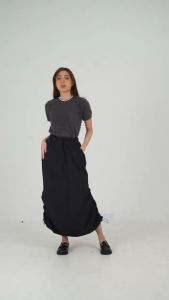 Greenlight Rok Serut Poplin Drawstring Skirt C040923